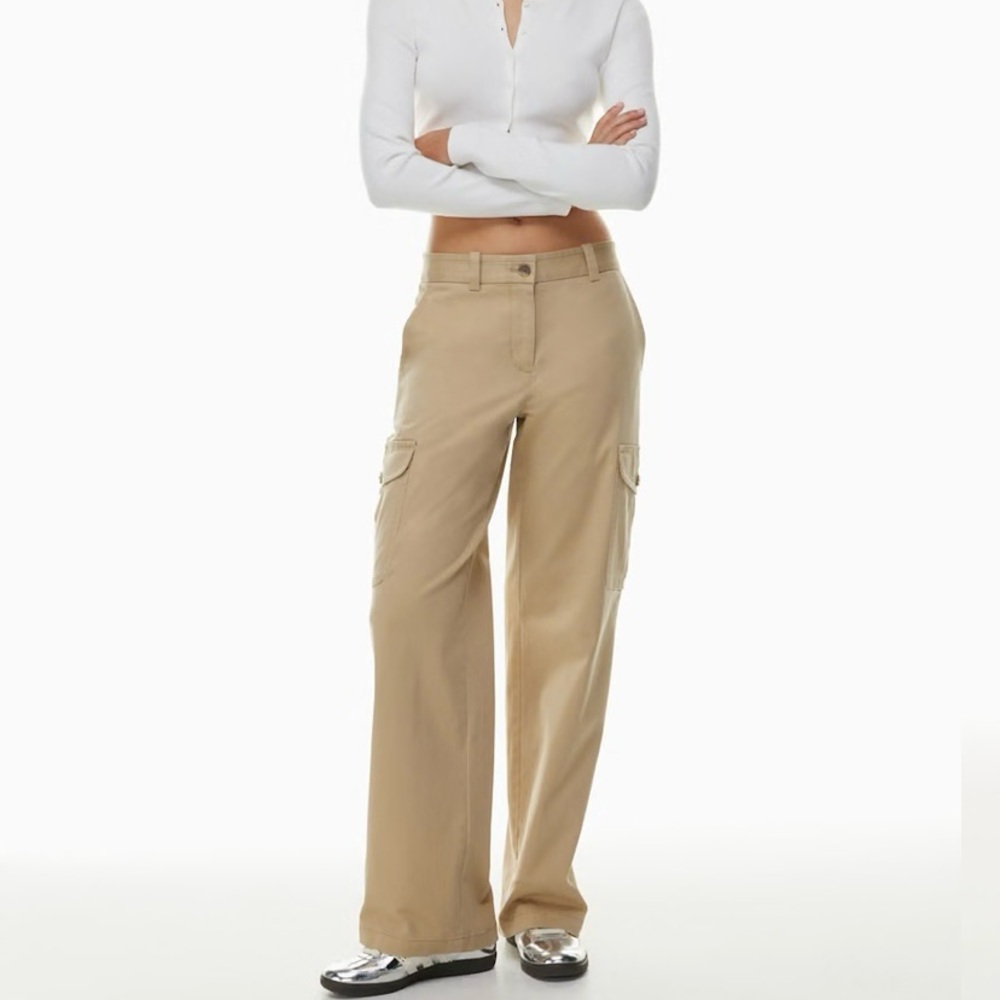 Aritzia Sunday Best Fitz Cargo Pant Twill Mid Rise Black